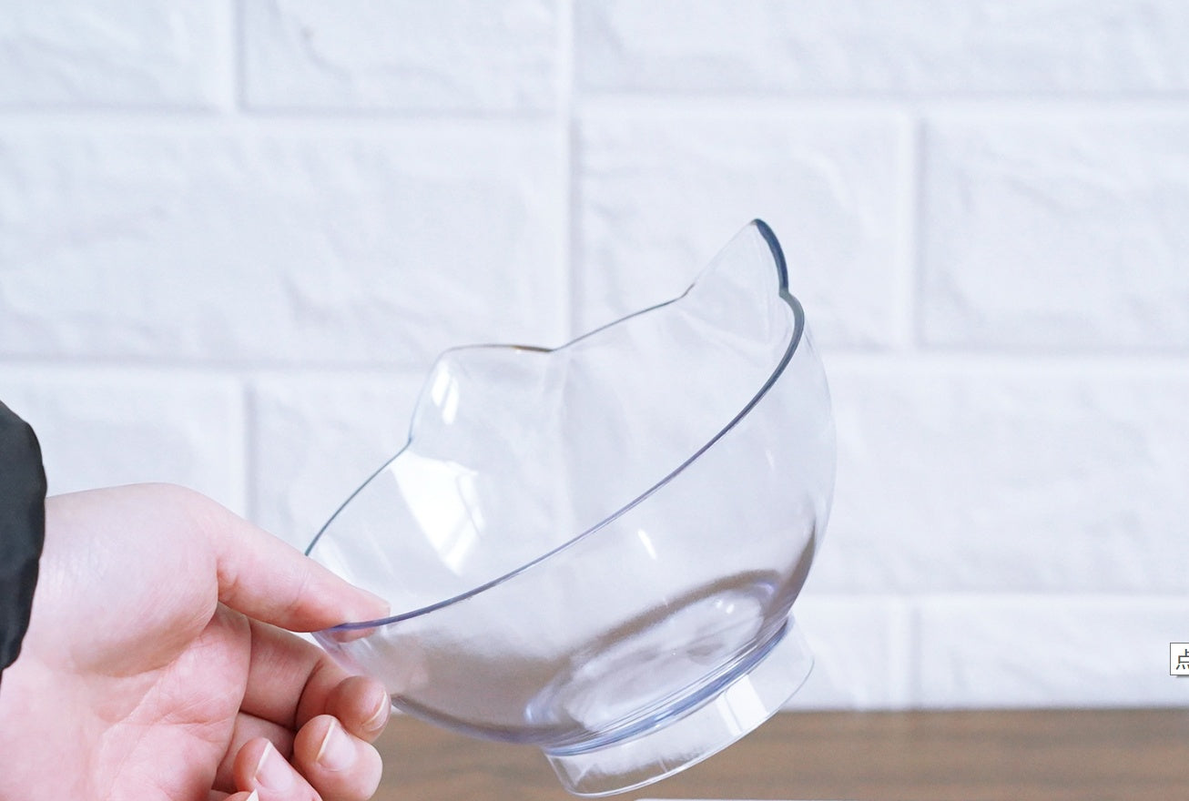 Transparent Cat Ear Shaped Pet Bowl