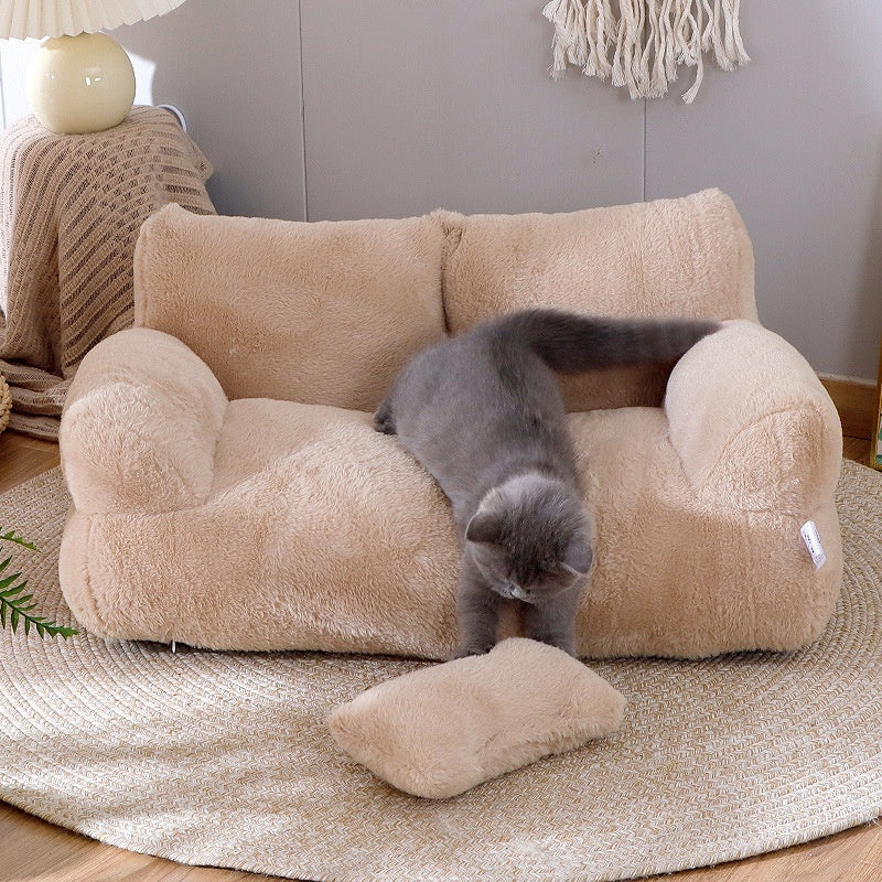 Luxury Plush Cat Bed Sofa