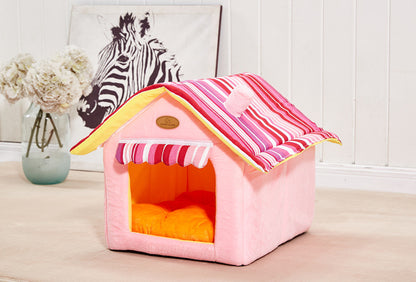 Fashionable Striped Dog Bed