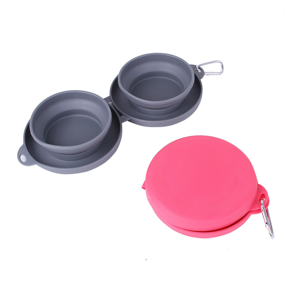 Foldable Rubber Double Bowl