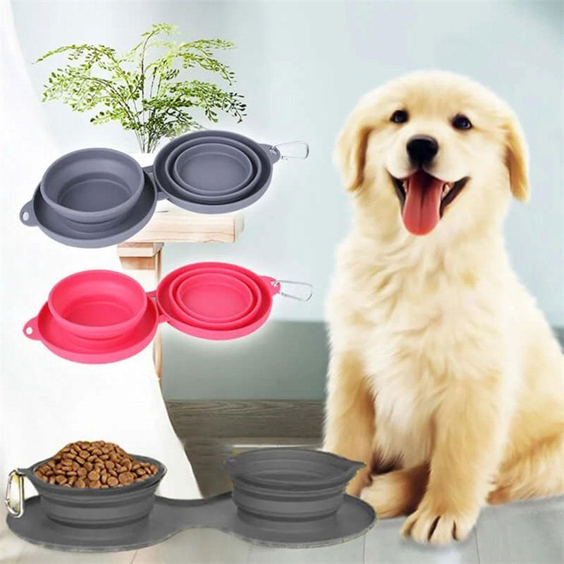 Foldable Rubber Double Bowl