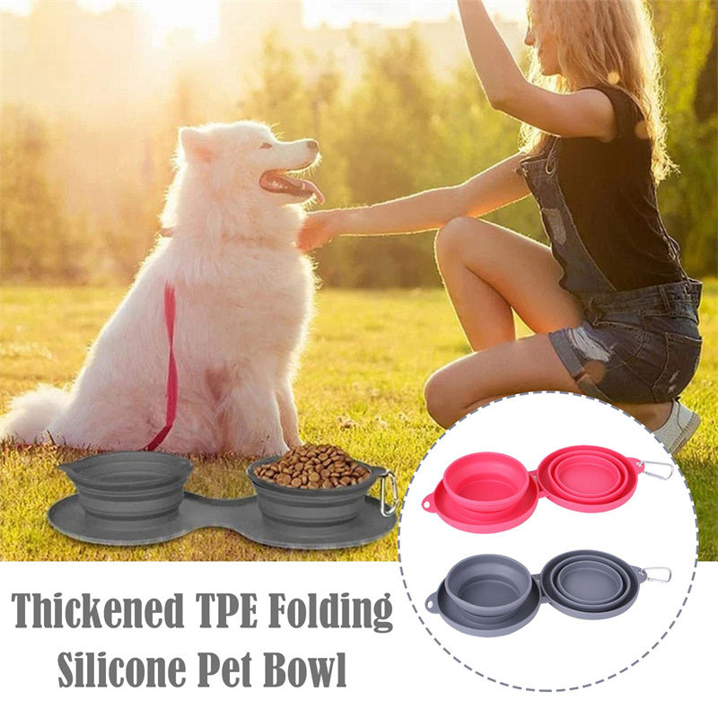 Foldable Rubber Double Bowl